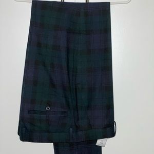 Men’s Green, Blue, Black Plaid Express Slim Dress Pants - Like New - 34w x 34l